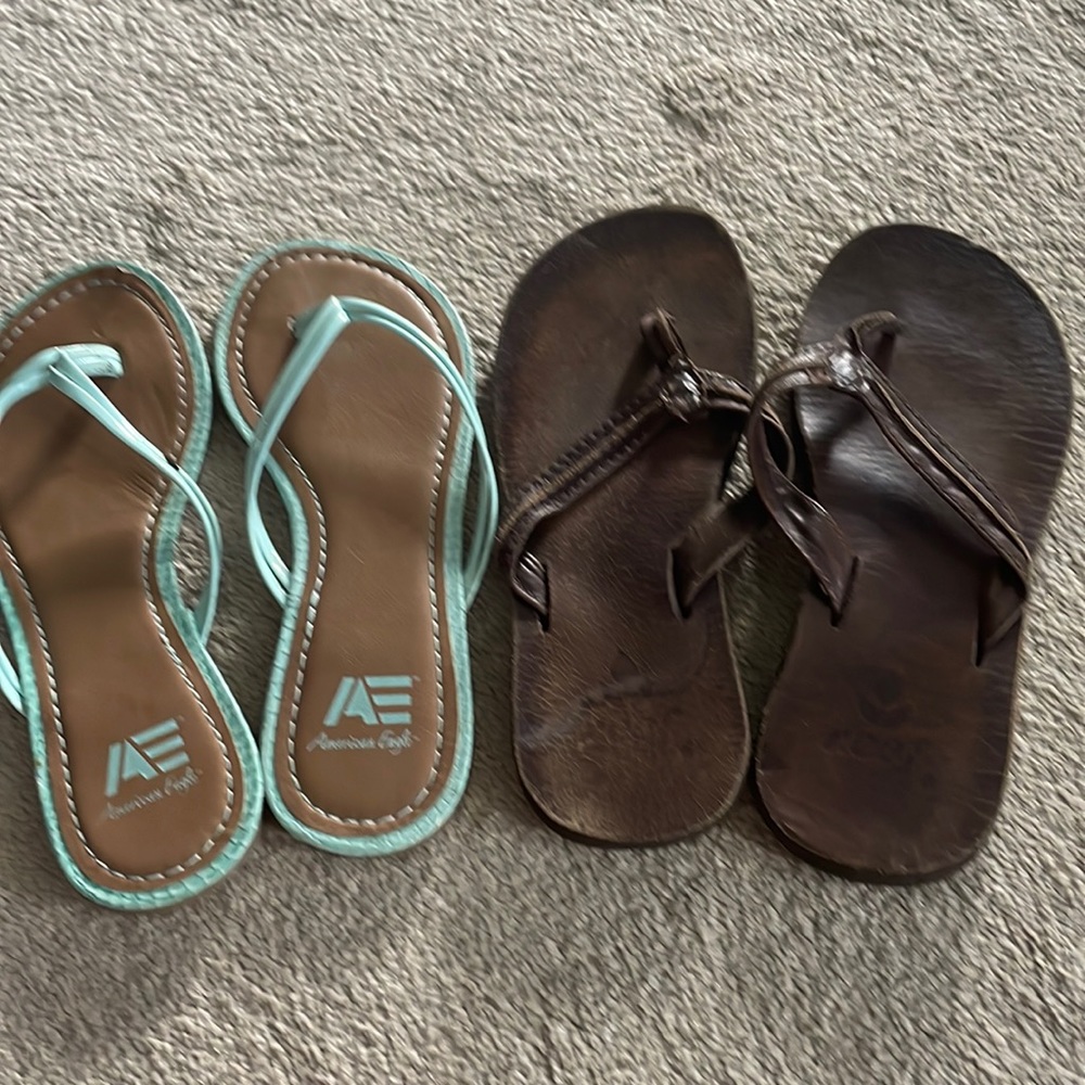 American Eagle flip flops and Reef flip flops